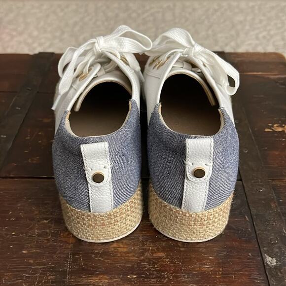 Luca Lane Ladue White Leather Platform Sneakers Size 10 - Picture 4 of 7